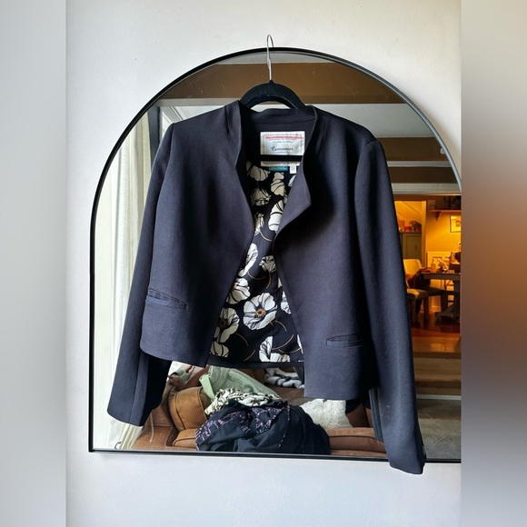 CARTONNIER by Anthropologie | blazer with floral lining | size us 4 - Picture 1 of 7